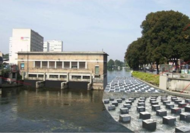 Visite des travaux de rétablissement de la continuité hydraulique et écologique de la Somme à l'usine St Michel de Amiens